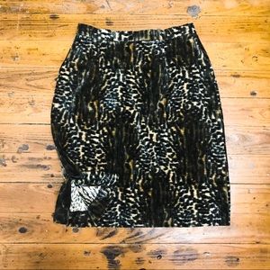 Vintage faux fur leopard skirt